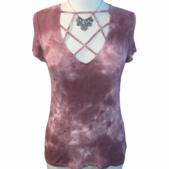 American Eagle Outfitters Tops - 🚫SOLD🚫 AE Soft & Sexy Rib Neck Rose Tie Dye Tee